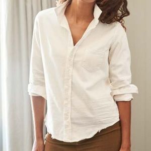 Frank & EIleen Barry Woven Vintage White distressed shirt M